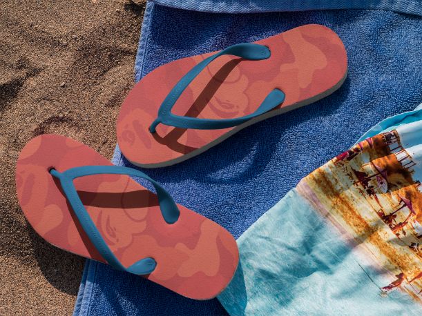 Alpine Red Retro Flip Flops