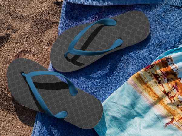 Awe Pattern Flip Flops