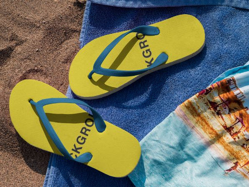 Background Off-white Yellow Flip Flops
