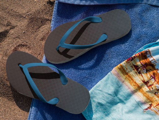 Blue Brand pattern Flip Flops