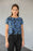 Blue Camo All-Over Print Crop Tee