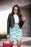 Blue Camouflage Pattern Mosaic Style Plakat Pencil Skirt