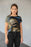 Blue All-Over Print Crop Tee