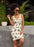Blue leaves pattern on vanilla Poster Sublimation Cut & Sew Dress