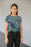 CHECKERBOARD PALM BLUE All-Over Print Crop Tee