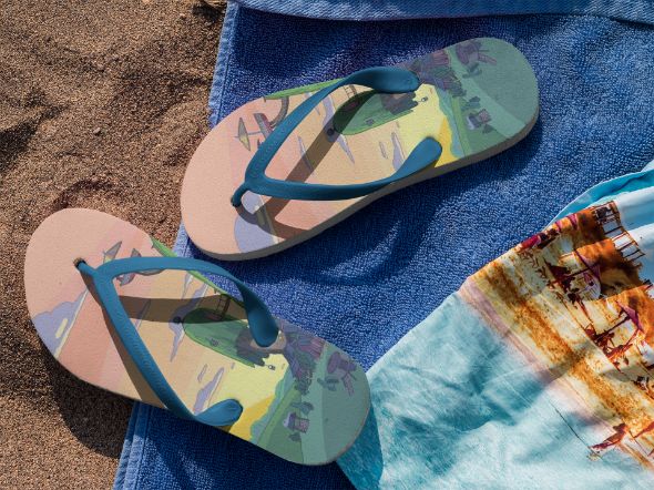 Carved Nature Flip Flops