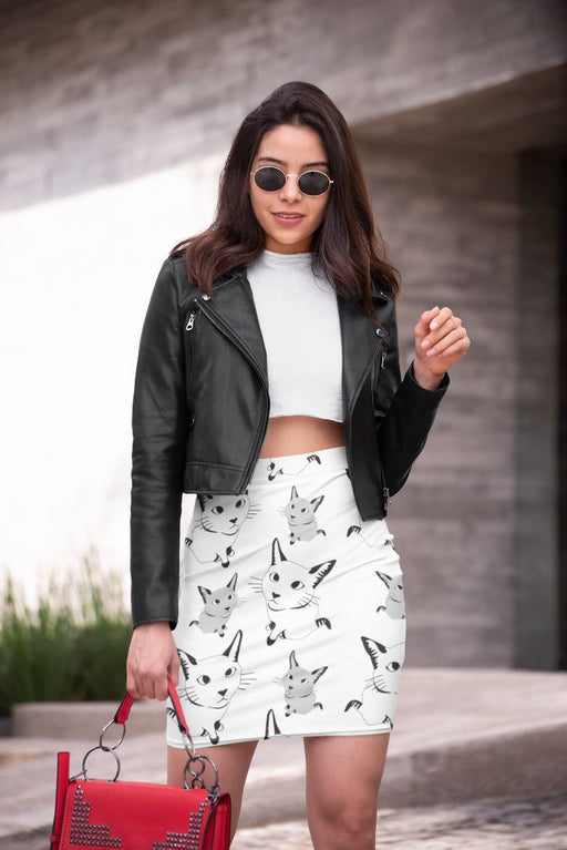 Cute Cat Pattern Pencil Skirt