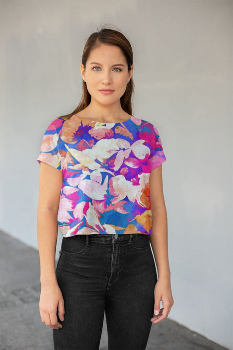 Floral Abundance Kid's sweater (2) All-Over Print Crop Tee