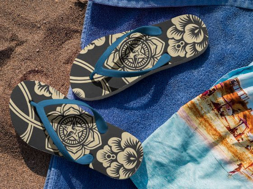 Gothic Pattern Flip Flops