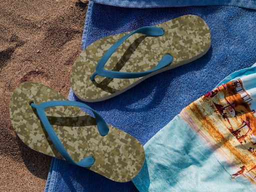 Green Camofludge Flower Flip Flops