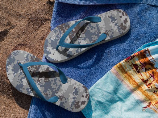 Grey Army Camofludge Flip Flops
