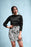 Grey Pattern Camouflage & Mosaic Style Plakat Pencil Skirt