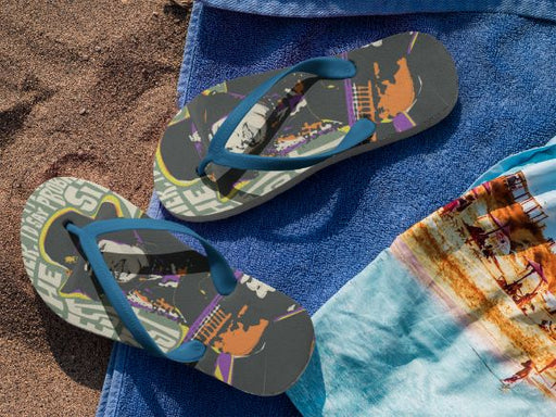 Guitar God Pop Art Quote Flip Flops