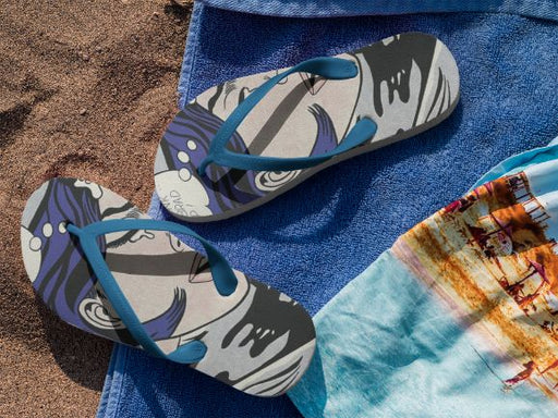 I dont care Pop Art Flip Flops
