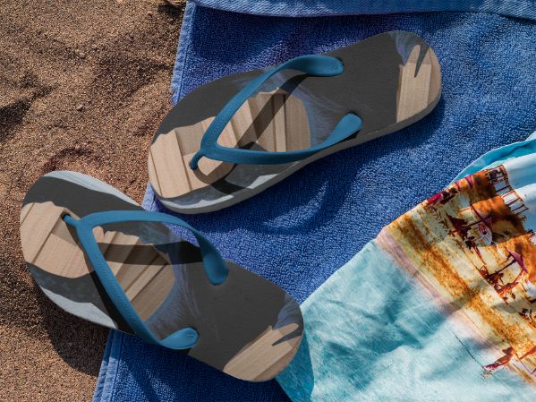 Mona Lisa Wood Flip Flops