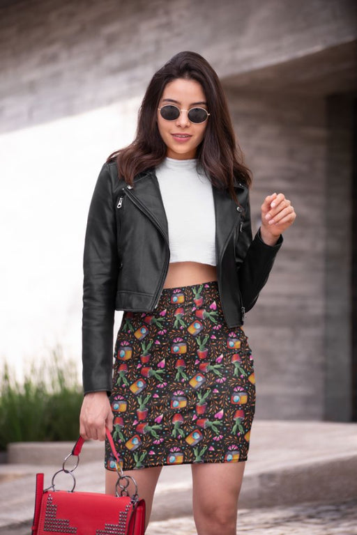 Photography Pattern Pencil Skirt