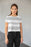 Simple Lines Pattern bw Poster All-Over Print Crop Tee