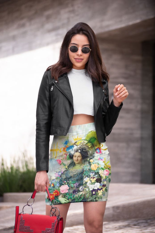 Vandalized Monarchy Pencil Skirt