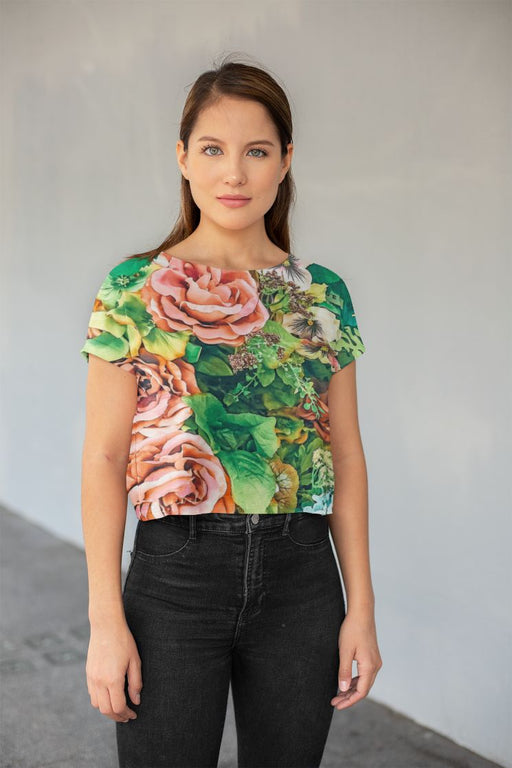 Vintage Garden Poster (1) All-Over Print Crop Tee