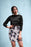 Blue grey purple black and white abstract geometric pattern Poster Pencil Skirt