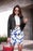 White daisies and blue cyclamens Pencil Skirt