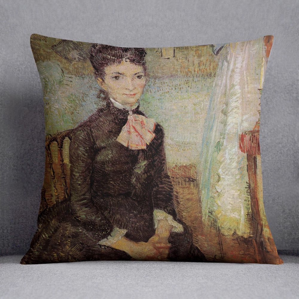 Woman Sitting by a Cradle by Van Gogh Cushion