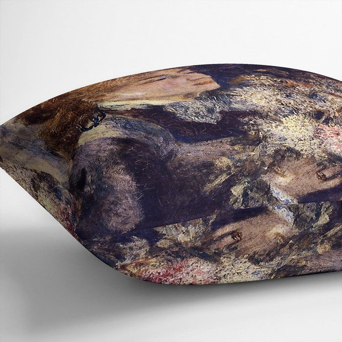 Woman with Lilacs by Renoir Cushion