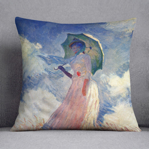 Woman with Parasol study by Monet Cushion