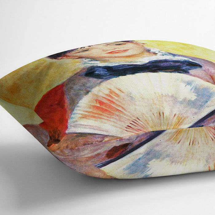 Woman with fan by Renoir Cushion