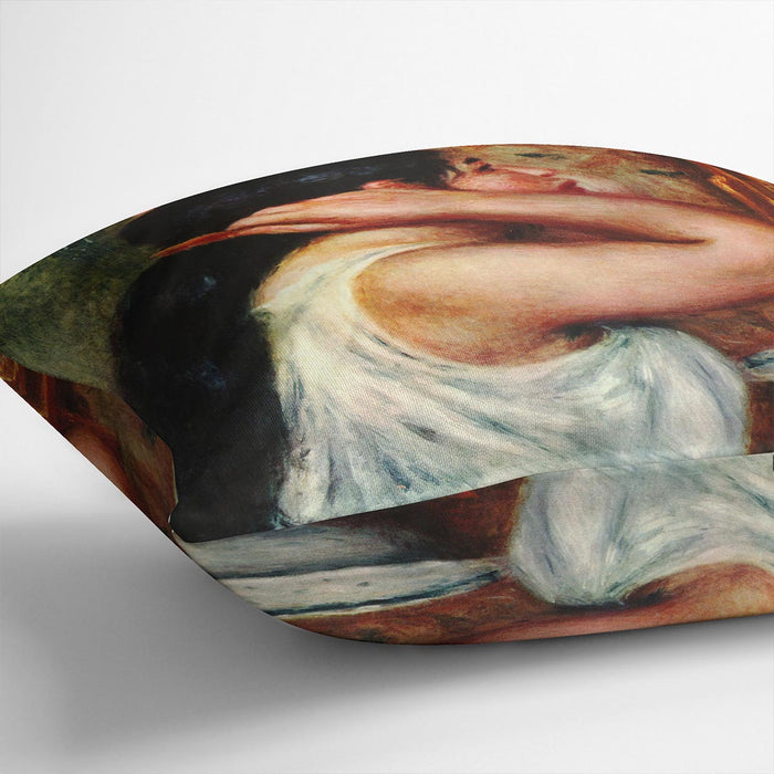 Woman with hair combs by Renoir Cushion