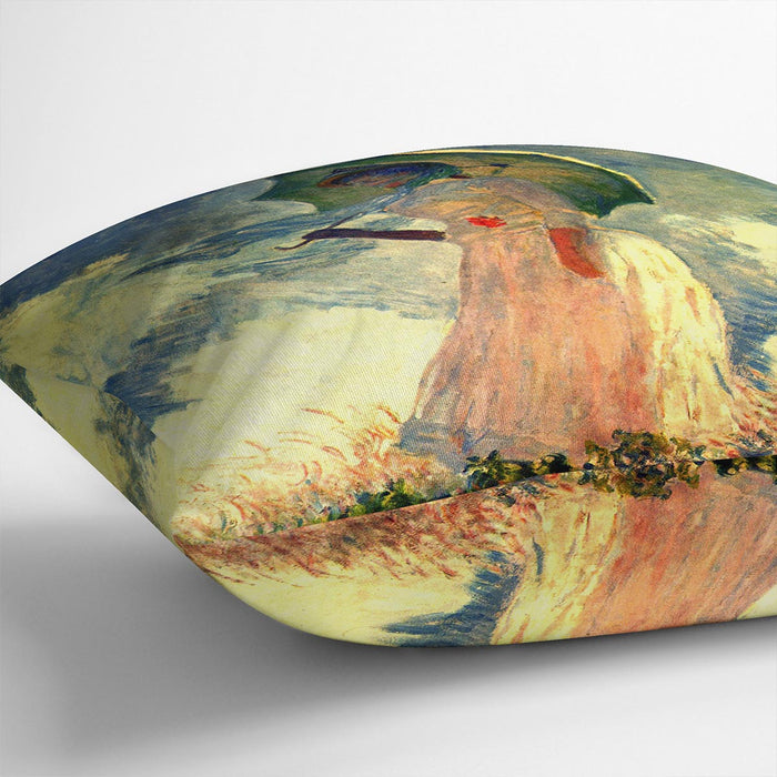 Woman with sunshade by Monet Cushion