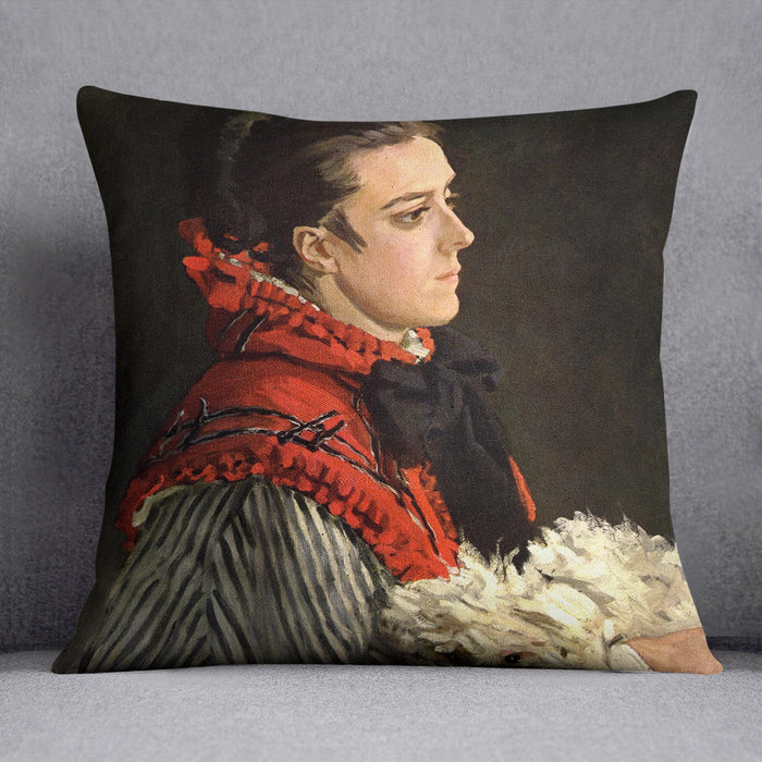 Women with Dog by Monet Cushion