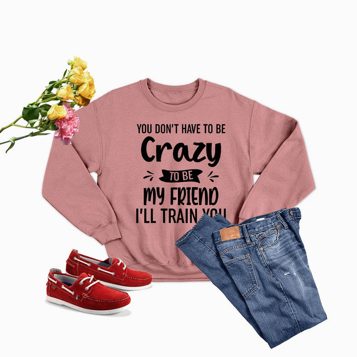 You Don't Have To Be Crazy To Be My Friend Ill Train Sweat Shirt