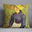 Young Peasant Woman with Straw Hat Sitting in the Wheat by Van Gogh Cushion