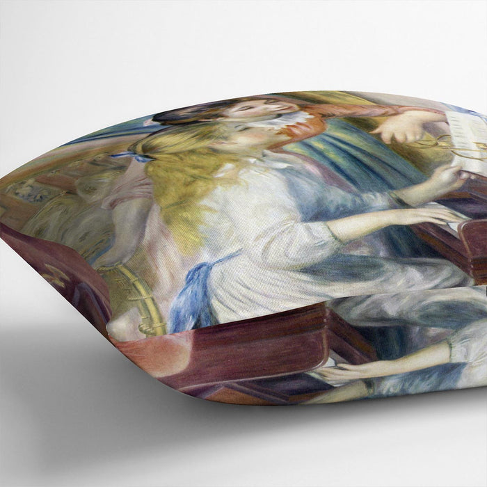 Young girls at the piano 3 by Renoir Cushion