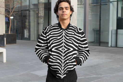 Zebra Pattern Bomber Jacket