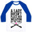 Virgin Teez  Baseball Tee Unisex Classic Baseball Tee / x-small / White/Blue A LADY DOESN'T PLACE HER WEAPON ON THE TABLE UNISEX CLASSIC BASEBALL TEE