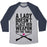 Virgin Teez  Baseball Tee Unisex Tri-Blend Baseball Tee / small / Athletic Gray / Navy A LADY DOESN'T PLACE HER WEAPON ON THE TABLE UNISEX TRI-BLEND BASEBALL TEE