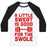 Virgin Teez  Baseball Tee Unisex Classic Baseball Tee / x-small / White/Black A LITTLE SWEAT IS GOOD FOR THE SWOLE UNISEX CLASSIC BASEBALL TEE