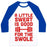 Virgin Teez  Baseball Tee Unisex Classic Baseball Tee / x-small / White/Blue A LITTLE SWEAT IS GOOD FOR THE SWOLE UNISEX CLASSIC BASEBALL TEE