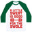 Virgin Teez  Baseball Tee Unisex Classic Baseball Tee / x-small / White/Dark Green A LITTLE SWEAT IS GOOD FOR THE SWOLE UNISEX CLASSIC BASEBALL TEE