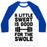 Virgin Teez  Baseball Tee Unisex Classic Baseball Tee / x-small / White/Blue A LITTLE SWEAT IS GOOD FOR THE SWOLE UNISEX CLASSIC BASEBALL TEE