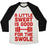 Virgin Teez  Baseball Tee Unisex Tri-Blend Baseball Tee / small / Oatmeal / Black A LITTLE SWEAT IS GOOD FOR THE SWOLE UNISEX TRI-BLEND BASEBALL TEE