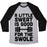 Virgin Teez  Baseball Tee Unisex Tri-Blend Baseball Tee / small / Athletic Gray / Black A LITTLE SWEAT IS GOOD FOR THE SWOLE UNISEX TRI-BLEND BASEBALL TEE
