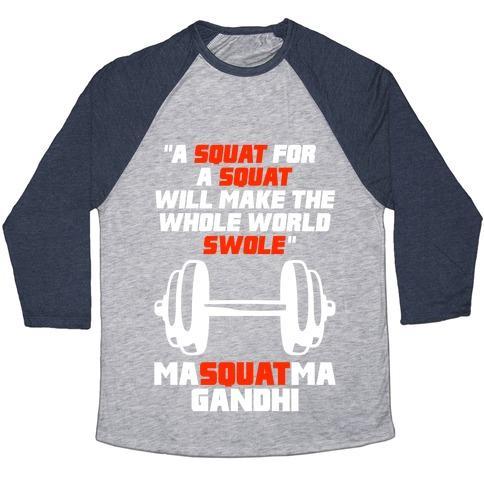 Virgin Teez  Baseball Tee Unisex Tri-Blend Baseball Tee / small / Athletic Gray / Navy A SQUAT FOR A SQUAT UNISEX TRI-BLEND BASEBALL TEE