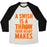 Virgin Teez  Baseball Tee Unisex Tri-Blend Baseball Tee / small / Oatmeal / Black A SWISH IS A THROW YOUR HEART MAKES UNISEX TRI-BLEND BASEBALL TEE
