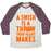Virgin Teez  Baseball Tee Unisex Tri-Blend Baseball Tee / small / Oatmeal / Maroon A SWISH IS A THROW YOUR HEART MAKES UNISEX TRI-BLEND BASEBALL TEE
