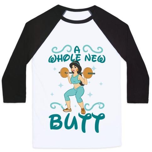 Virgin Teez  Baseball Tee Unisex Classic Baseball Tee / x-small / White/Black A WHOLE NEW BUTT UNISEX CLASSIC BASEBALL TEE