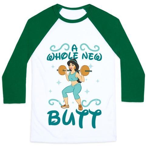 Virgin Teez  Baseball Tee Unisex Classic Baseball Tee / x-small / White/Dark Green A WHOLE NEW BUTT UNISEX CLASSIC BASEBALL TEE