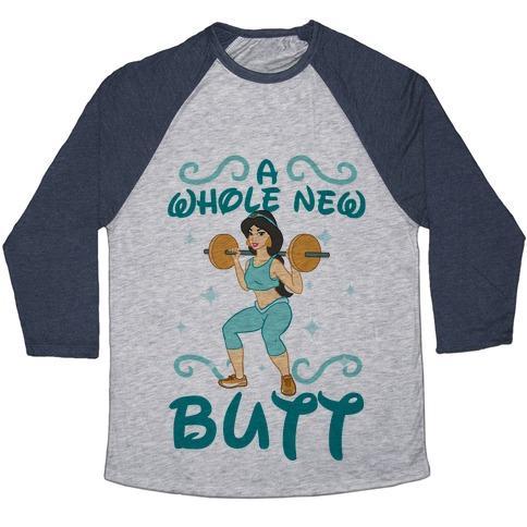 Virgin Teez  Baseball Tee Unisex Tri-Blend Baseball Tee / small / Athletic Gray / Navy A WHOLE NEW BUTT UNISEX TRI-BLEND BASEBALL TEE